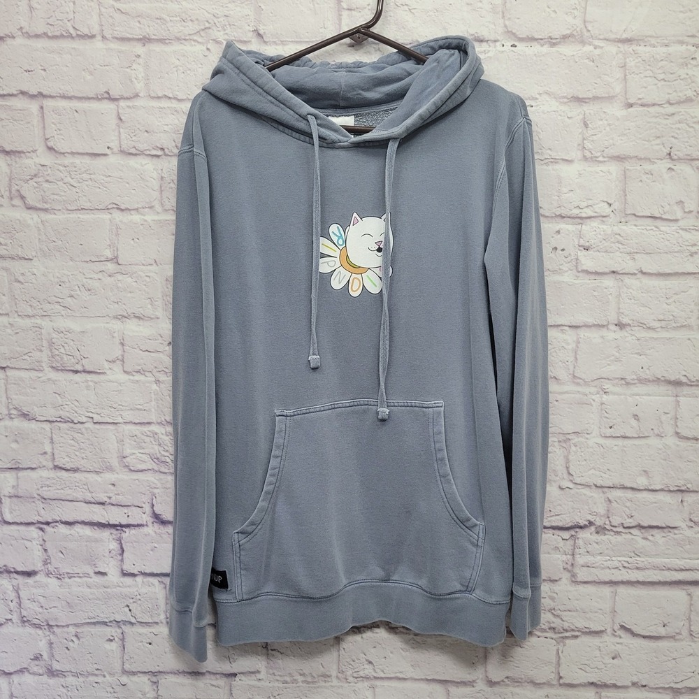 RIPNDIP Limited Edition Cat Hoodie Mens S Flower Tunnel Skater Streetwear Grunge